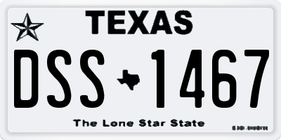 TX license plate DSS1467