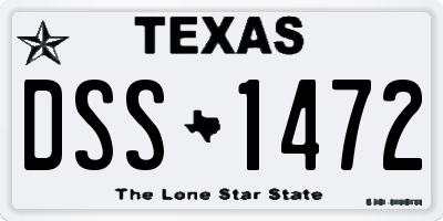 TX license plate DSS1472