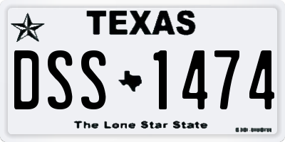 TX license plate DSS1474