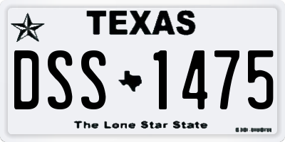 TX license plate DSS1475