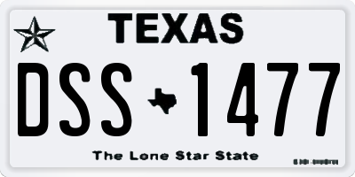 TX license plate DSS1477