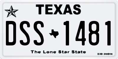 TX license plate DSS1481