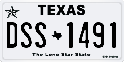 TX license plate DSS1491