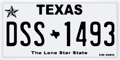 TX license plate DSS1493