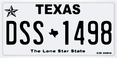 TX license plate DSS1498
