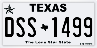 TX license plate DSS1499