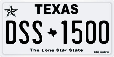TX license plate DSS1500