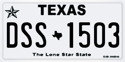 TX license plate DSS1503