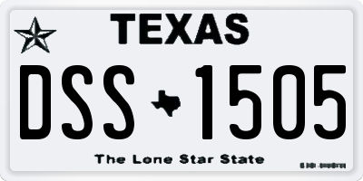 TX license plate DSS1505