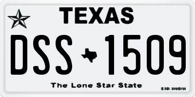 TX license plate DSS1509