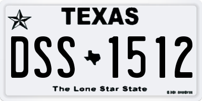 TX license plate DSS1512