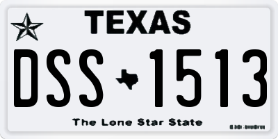 TX license plate DSS1513