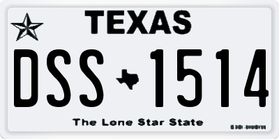 TX license plate DSS1514