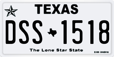 TX license plate DSS1518