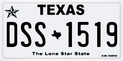 TX license plate DSS1519