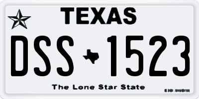 TX license plate DSS1523