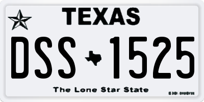 TX license plate DSS1525