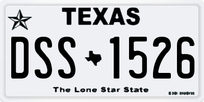TX license plate DSS1526