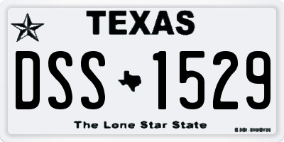 TX license plate DSS1529