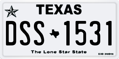 TX license plate DSS1531