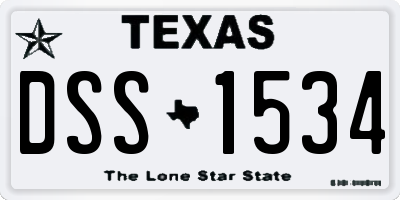 TX license plate DSS1534