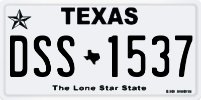 TX license plate DSS1537