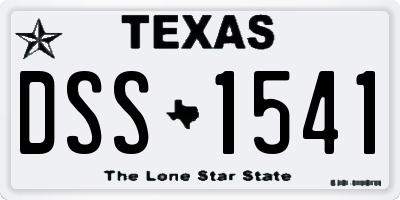 TX license plate DSS1541