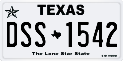 TX license plate DSS1542