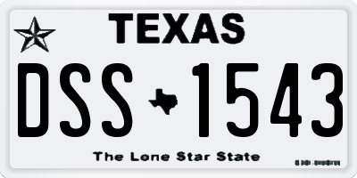 TX license plate DSS1543