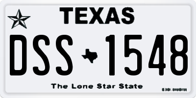 TX license plate DSS1548