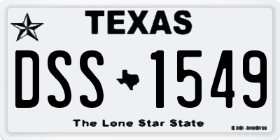 TX license plate DSS1549