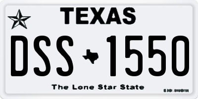 TX license plate DSS1550