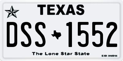 TX license plate DSS1552