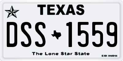 TX license plate DSS1559