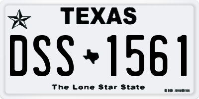 TX license plate DSS1561