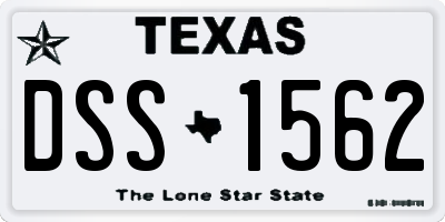 TX license plate DSS1562