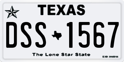 TX license plate DSS1567