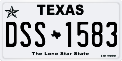 TX license plate DSS1583