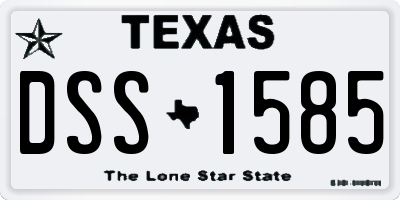 TX license plate DSS1585