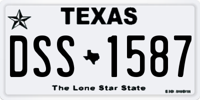 TX license plate DSS1587