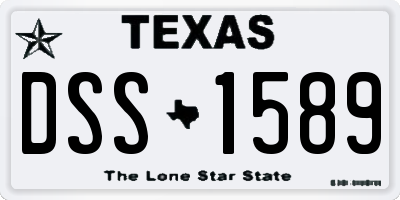 TX license plate DSS1589