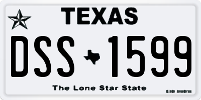 TX license plate DSS1599