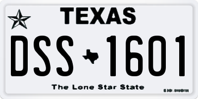 TX license plate DSS1601