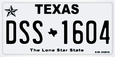 TX license plate DSS1604