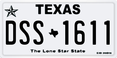 TX license plate DSS1611