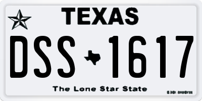 TX license plate DSS1617