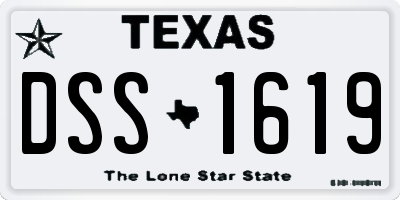 TX license plate DSS1619