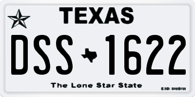 TX license plate DSS1622
