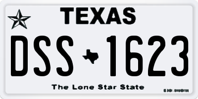 TX license plate DSS1623