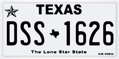 TX license plate DSS1626